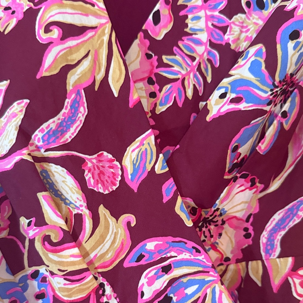 NWOT Lilly Pulitzer Floral Purple Wrap Dress - Picture 4 of 8